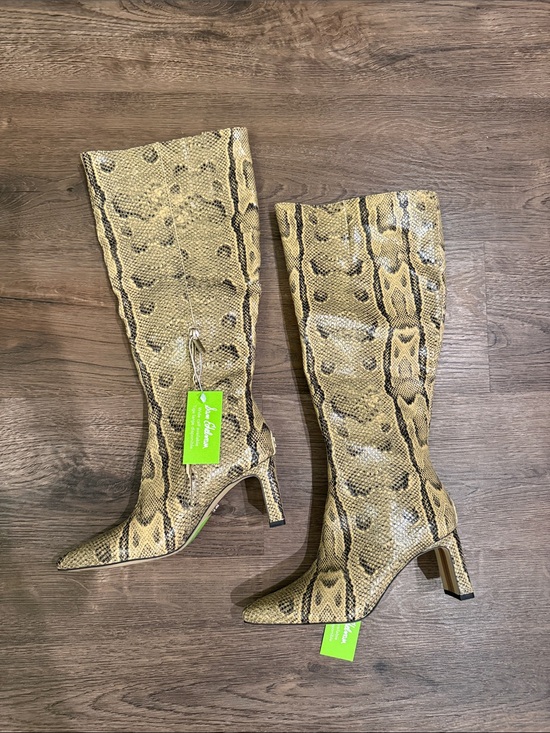 Sam Edelman Shoes - Sam Edelman Snake-Print Knee Boots in Taupe Wide Calf Size 6 NWT